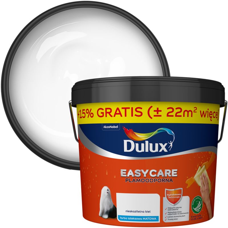 Farba Dulux EasyCare nieskazitelna biel 9 l +15% gratis