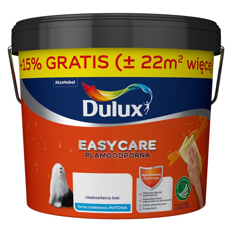 Farba Dulux EasyCare nieskazitelna biel 9 l +15% gratis