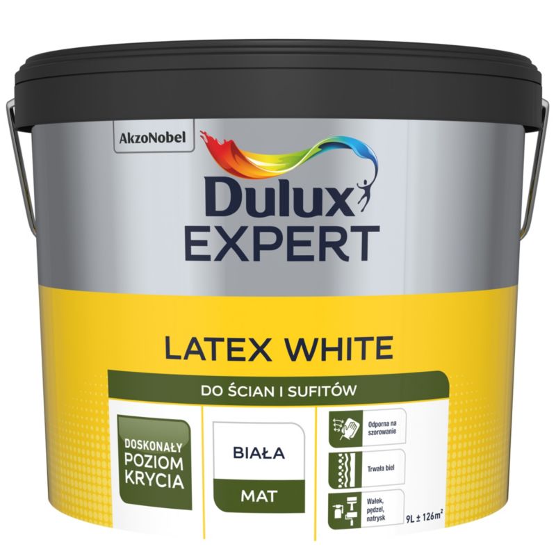 Farba Dulux Expert Latex biała 9l