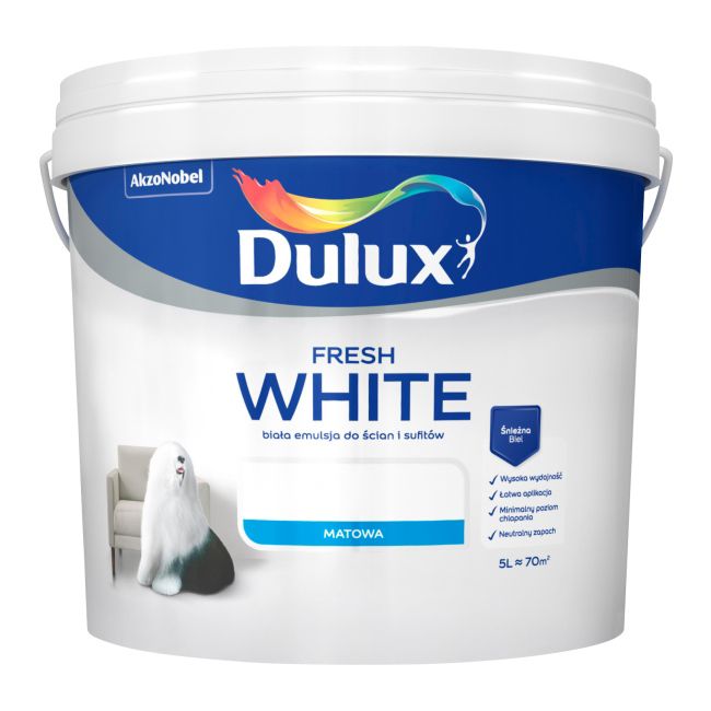 Farba Dulux Fresh White 5 l