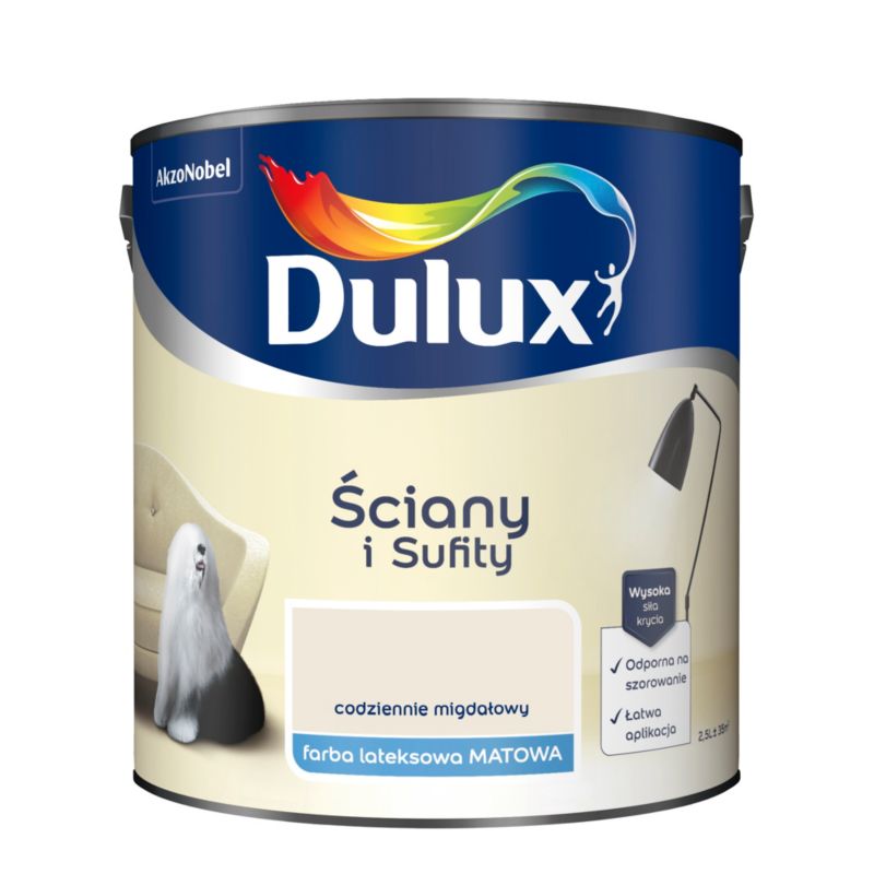 Farba Dulux Ściany i Sufity codziennie migdałowy 2,5 l