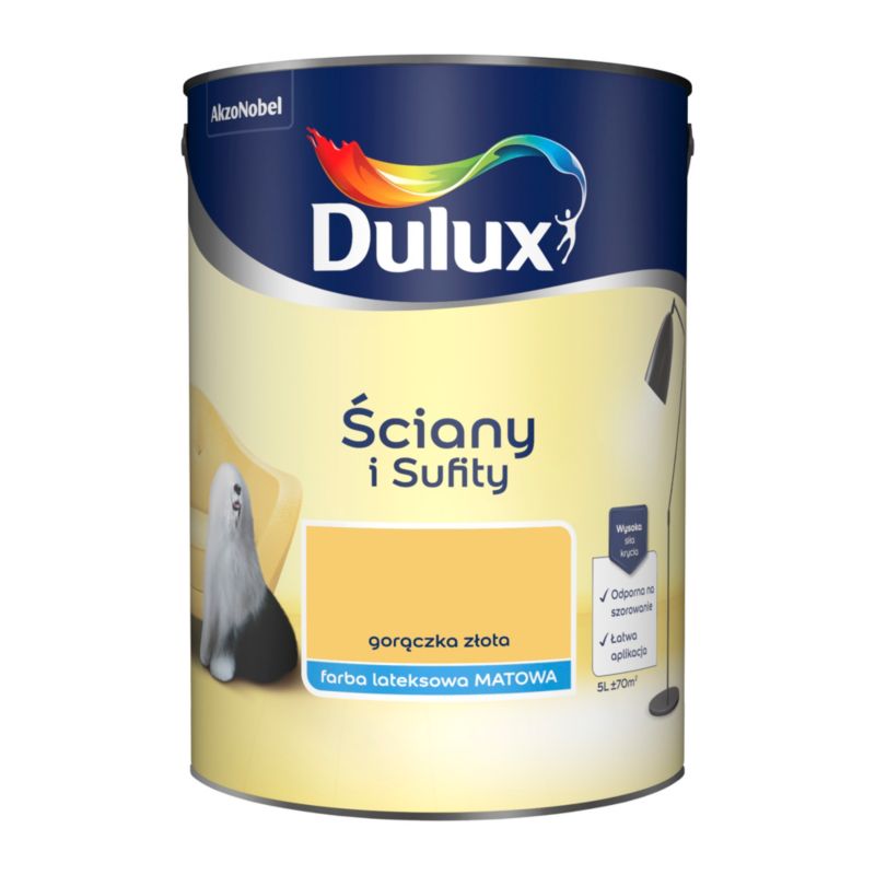 Farba Dulux Ściany i Sufity gorączka złota 5 l