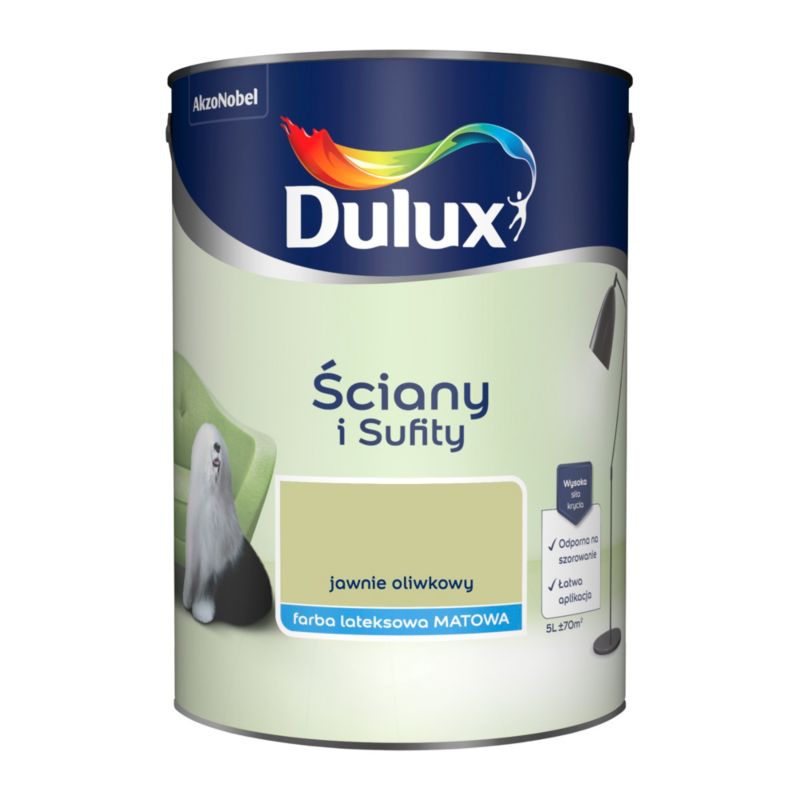 Farba Dulux Ściany i Sufity jawnie oliwkowy 5 l