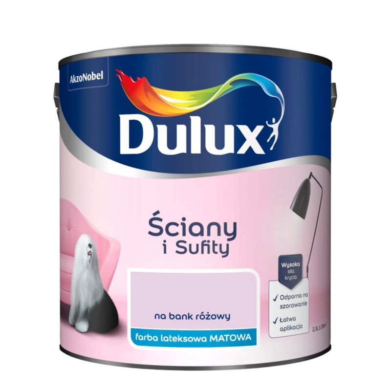 Farba Dulux Ściany i Sufity na bank różowy 2,5 l