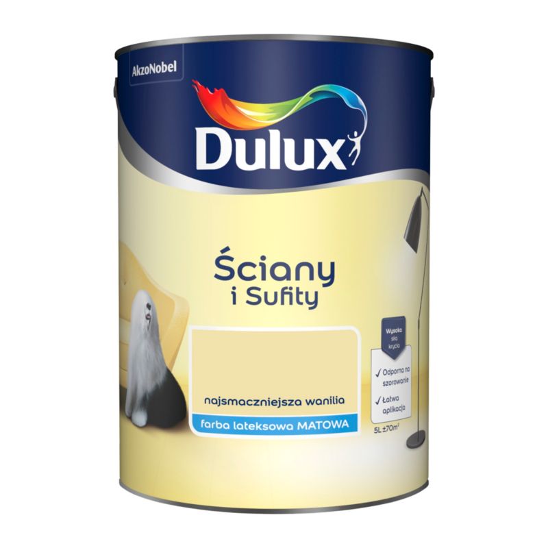 Farba Dulux Ściany i Sufity najsmaczniejsza wanilia 5 l