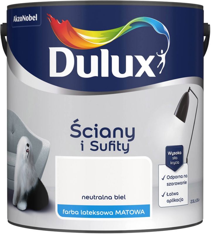 Farba Dulux Ściany i Sufity neutralna biel 2,5 l