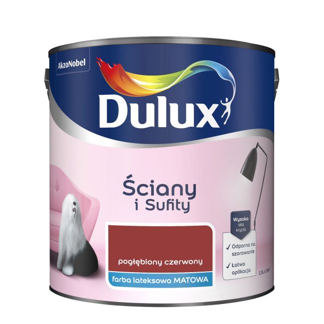 Farba Dulux Ściany i Sufity pogłębiony czerwony 2,5 l