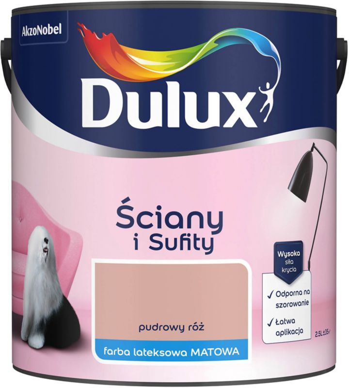 Farba Dulux Ściany i Sufity pudrowy róż 2,5 l