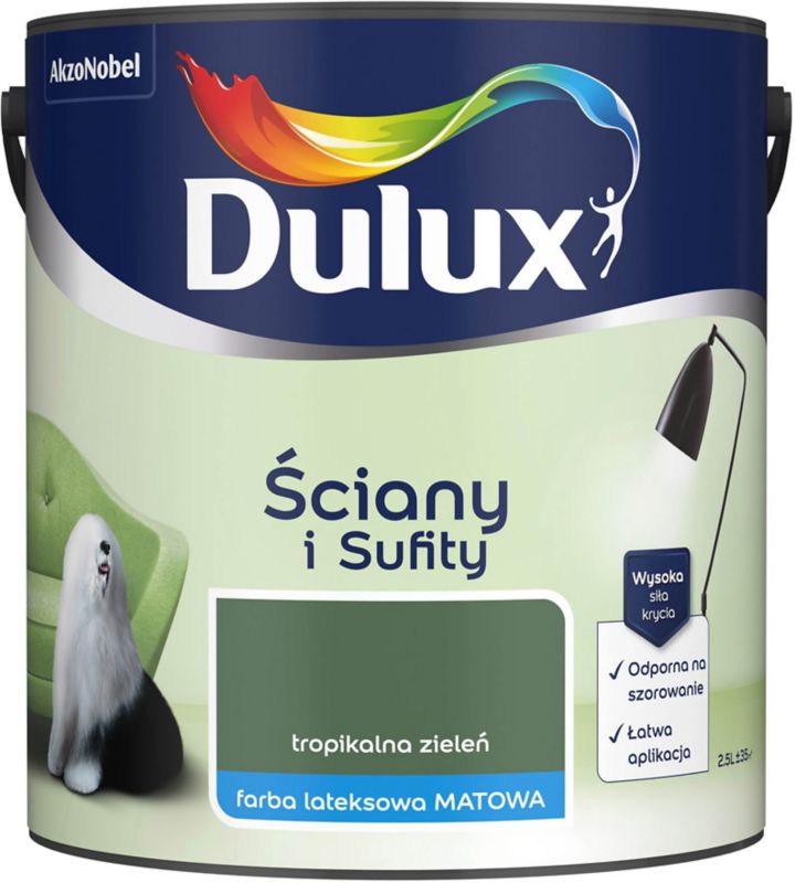 Farba Dulux Ściany i Sufity tropikalna zieleń 2,5 l