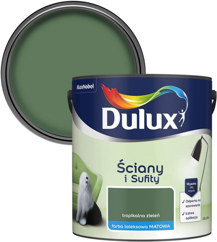 Farba Dulux Ściany i Sufity tropikalna zieleń 2,5 l