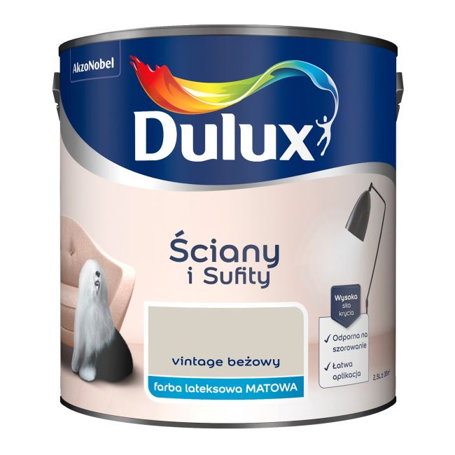Farba Dulux Ściany i Sufity vintage beżowy 2,5 l
