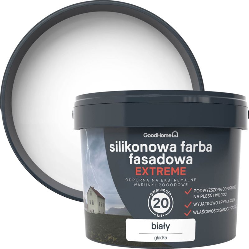 Farba elewacyjna GoodHome Premium biała 10 l