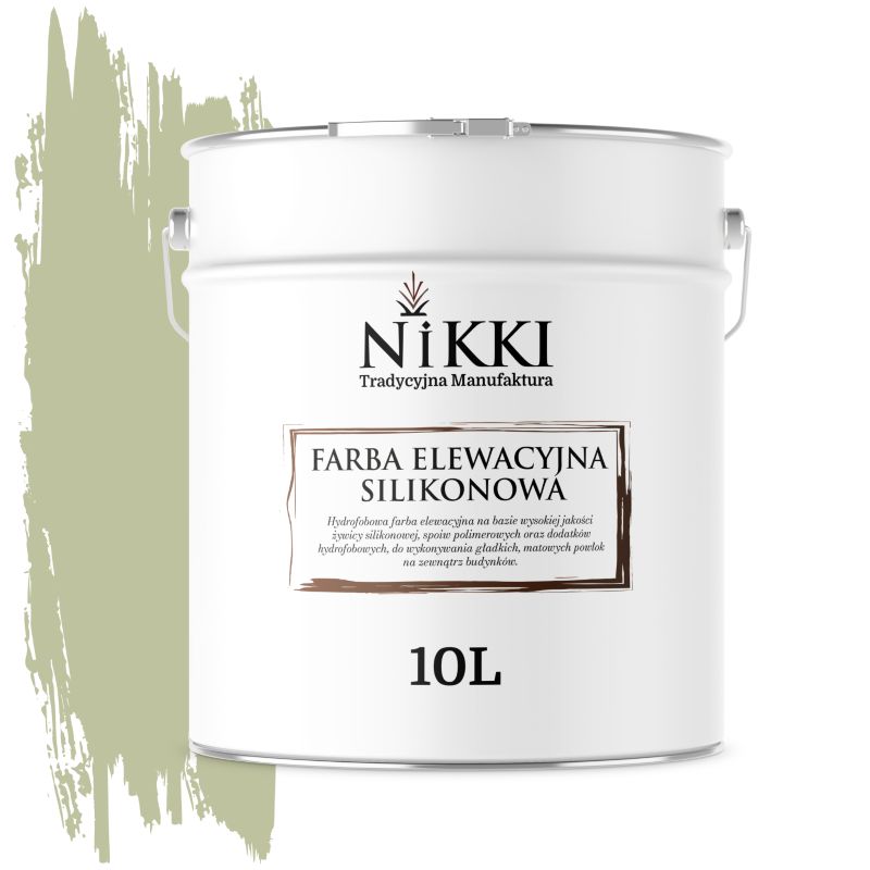 Farba Elewacyjna Zewnętrzna Silikonowa Odporna na Zielenienie NIKKI Zielony jasny F483 10L