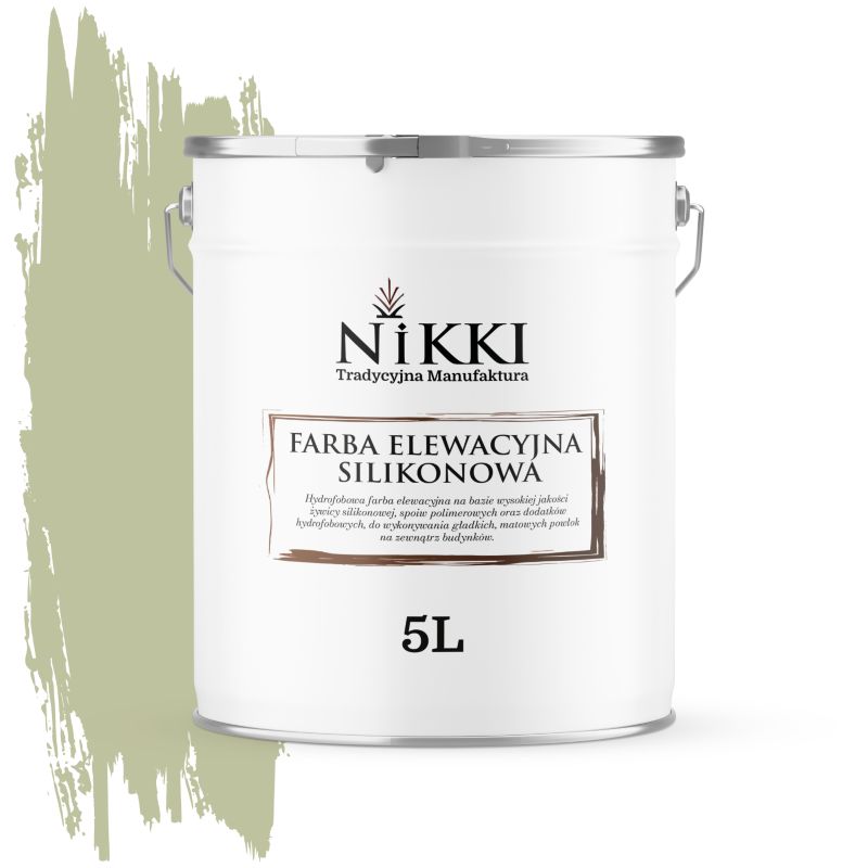 Farba Elewacyjna Zewnętrzna Silikonowa Odporna na Zielenienie NIKKI Zielony jasny F483 5L