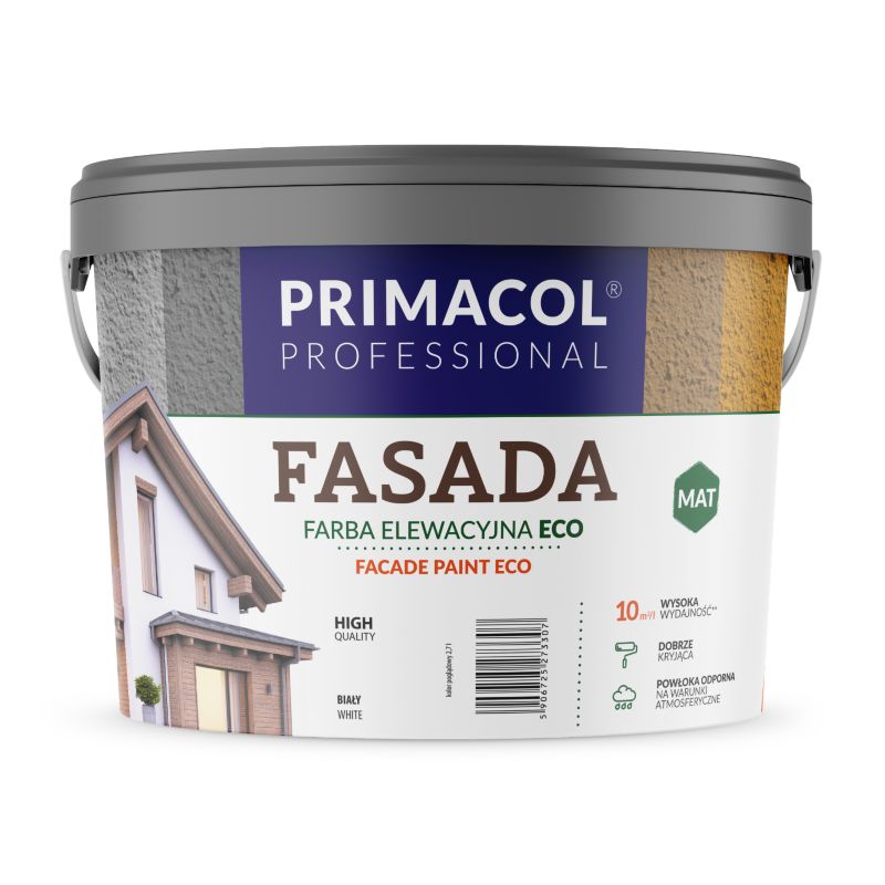 Farba Fasada Eco Primacol, kolor biała, 9 l, 1 szt.