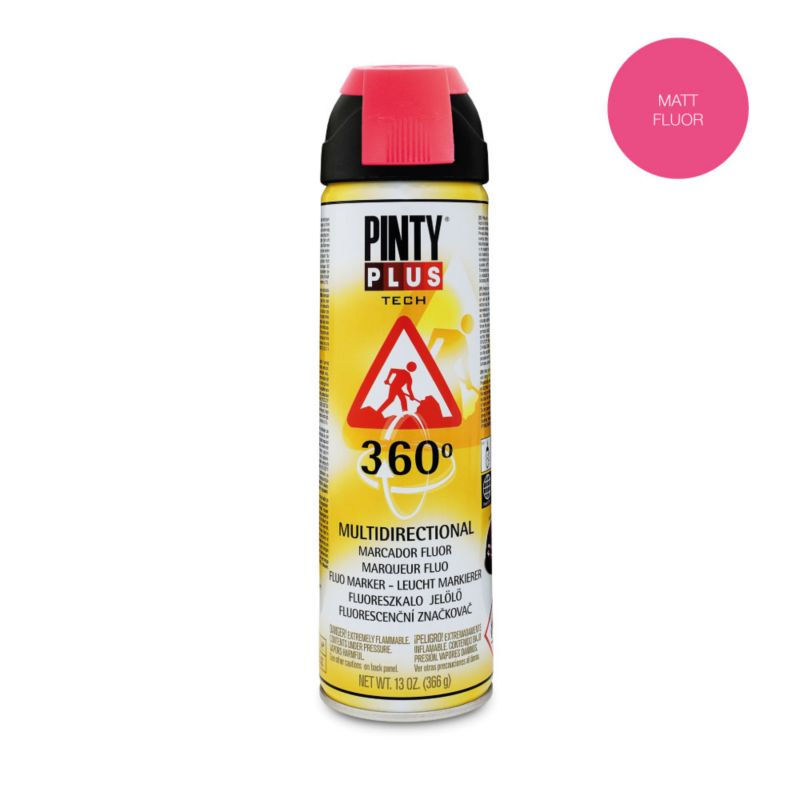 Farba fluorescencyjna do znakowania tyczasowego Pintyplus 360 Tech spray czerwony 0.5L