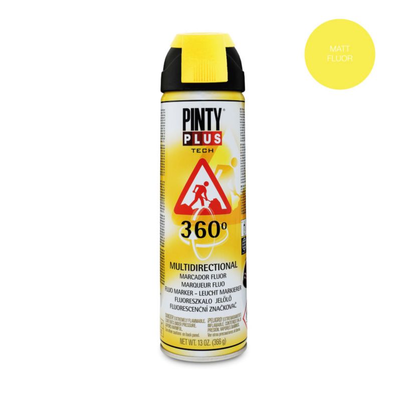 Farba fluorescencyjna do znakowania tyczasowego Pintyplus 360 Tech żółty 0.5L