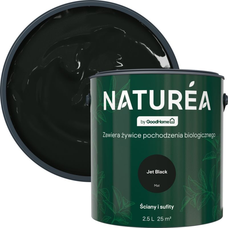 Farba GoodHome Naturea ściany i sufity Jet Black mat 2,5 l