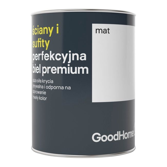 Farba GoodHome Premium biała mat 1 l