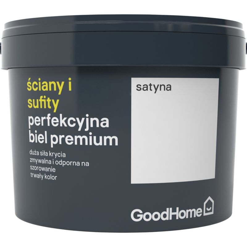 Farba GoodHome Premium biała satynowa 2,5 l