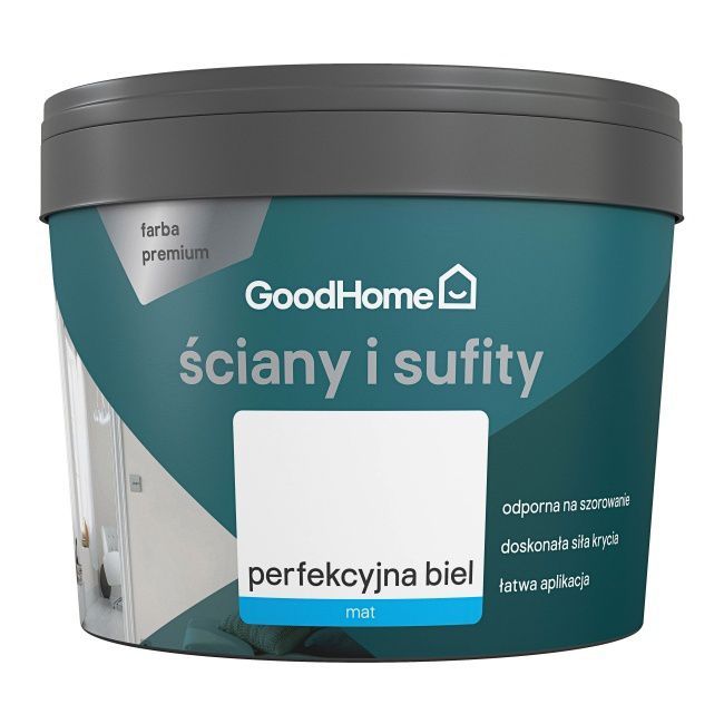 Farba GoodHome Premium biały mat 10 l