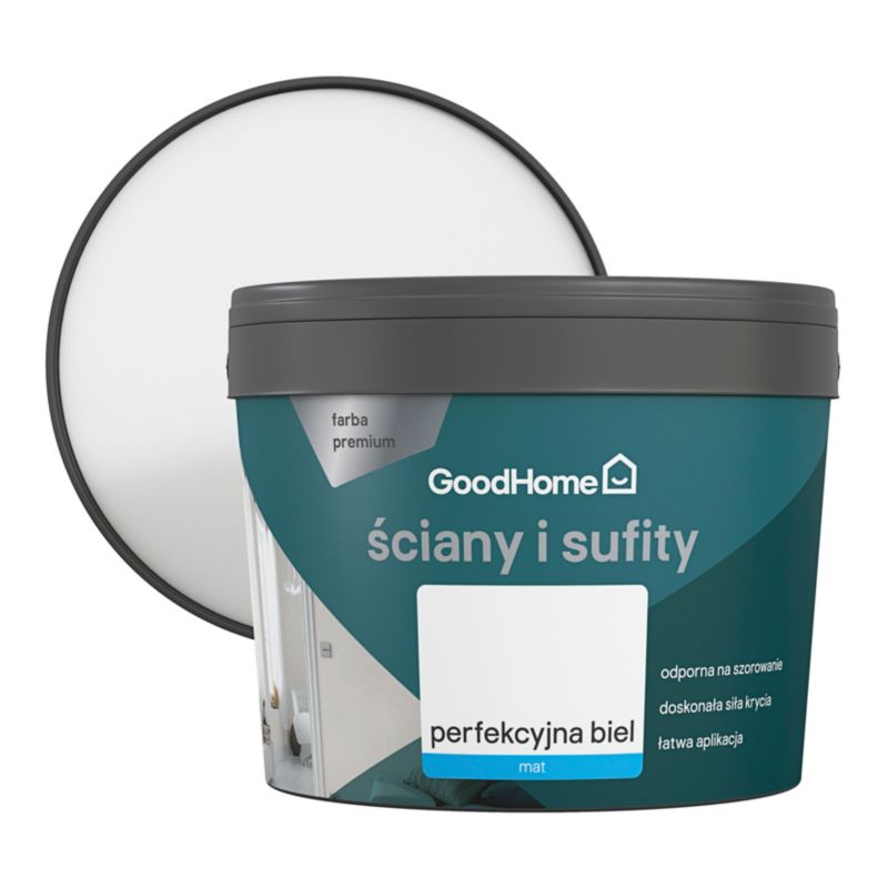 Farba GoodHome Premium biały mat 10 l