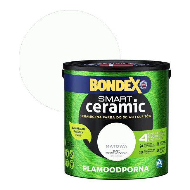 Farba hybrydowa Bondex Smart Ceramic biały ponad wszystko 2,5 l