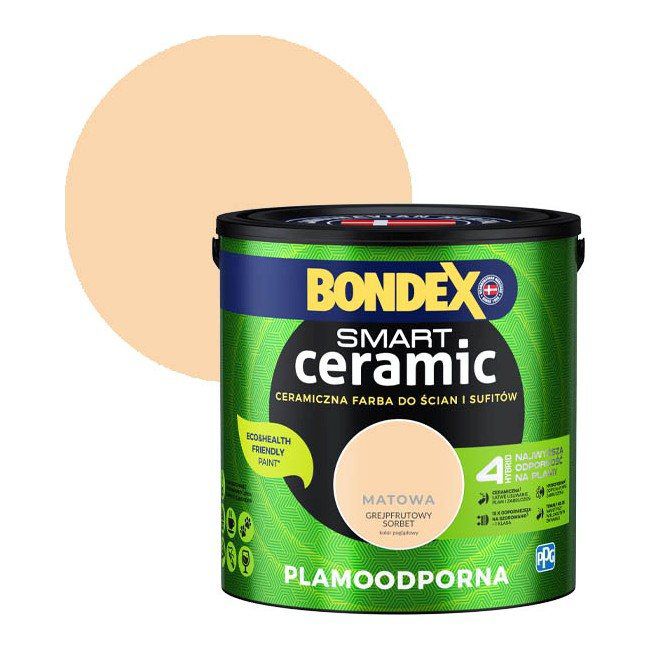 Farba hybrydowa Bondex Smart Ceramic grejpfrutowy sorbet 2,5 l