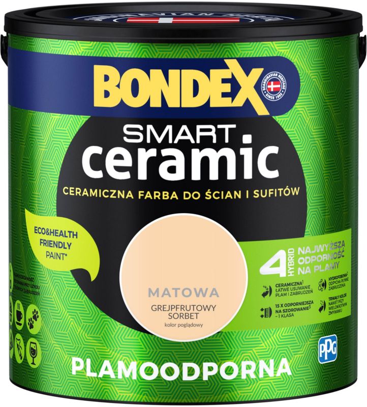 Farba hybrydowa Bondex Smart Ceramic grejpfrutowy sorbet 2,5 l