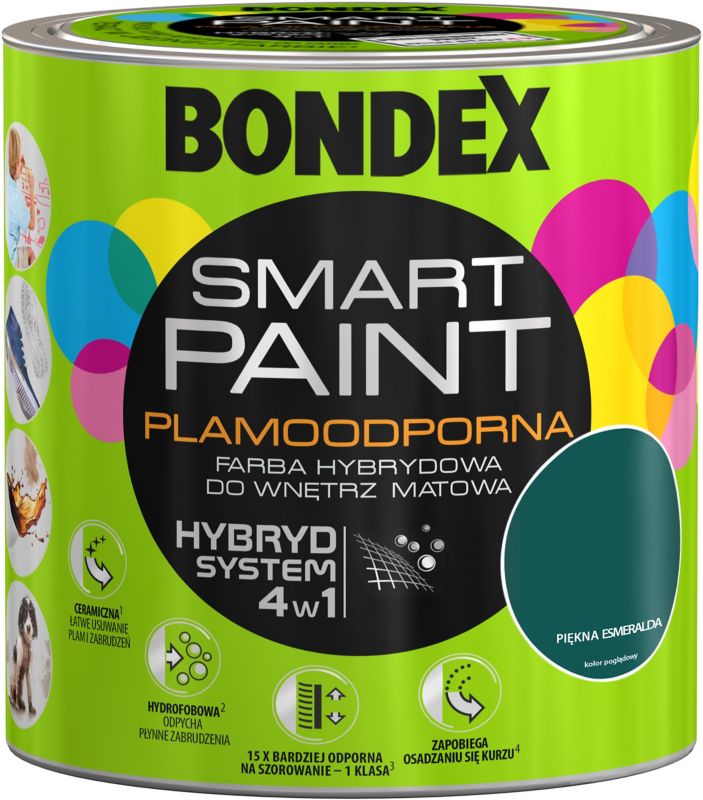 Farba hybrydowa Bondex Smart Ceramic piękna Esmeralda 2,5 l