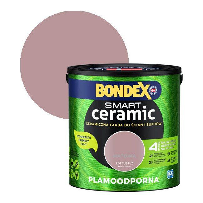 Farba hybrydowa Bondex Smart Ceramic róż tuż tuż 2,5 l