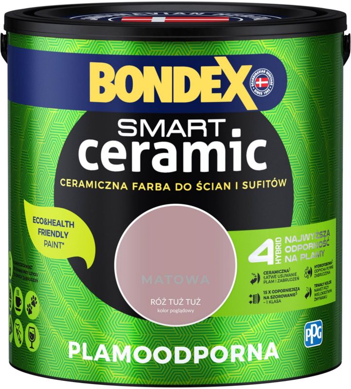Farba hybrydowa Bondex Smart Ceramic róż tuż tuż 2,5 l