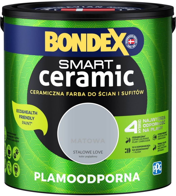 Farba hybrydowa Bondex Smart Ceramic stalowe love 2,5 l