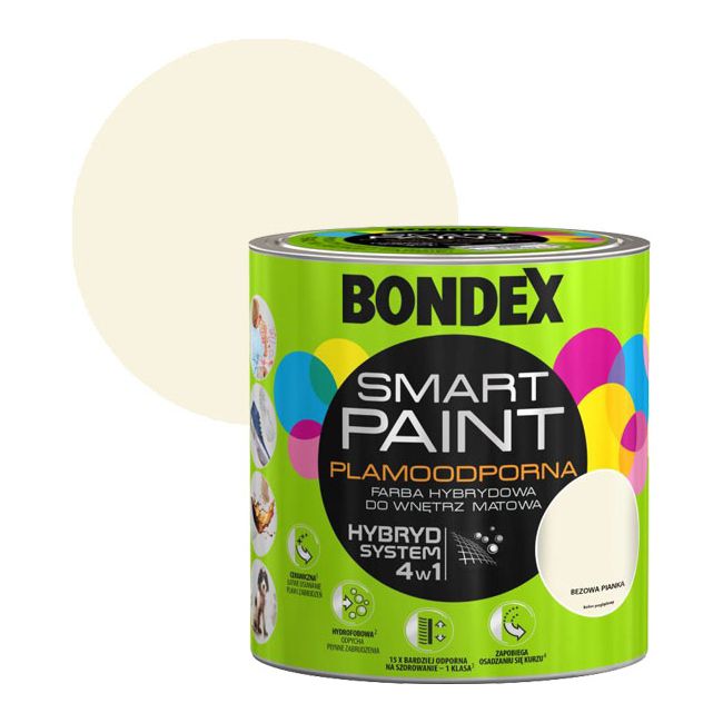 Farba hybrydowa Bondex Smart Paint beżowa pianka 2,5 l
