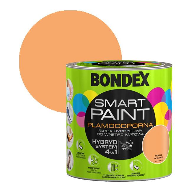 Farba hybrydowa Bondex Smart Paint morele w słoiku 2,5 l
