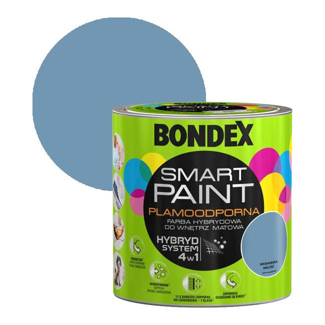 Farba hybrydowa Bondex Smart Paint niebiańska miłość 2,5 l