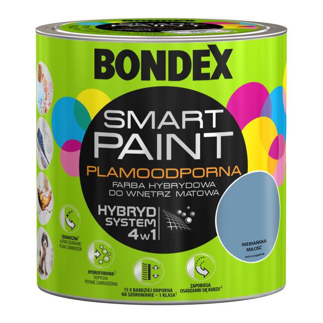 Farba hybrydowa Bondex Smart Paint niebiańska miłość 2,5 l