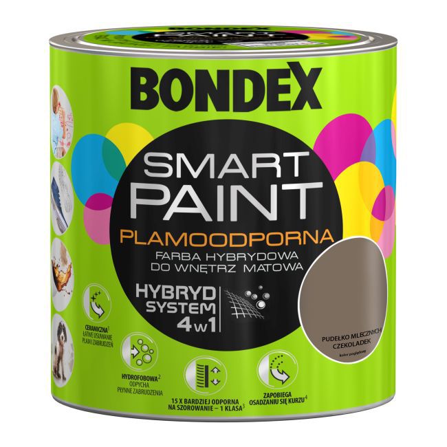 Farba hybrydowa Bondex Smart Paint pudełko mlecznych czekoladek 2,5