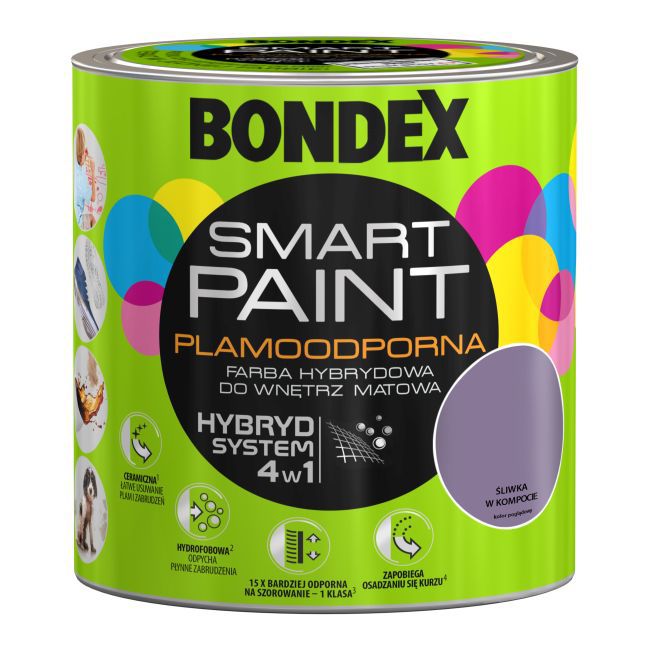 Farba hybrydowa Bondex Smart Paint śliwka w kompocie 2,5 l