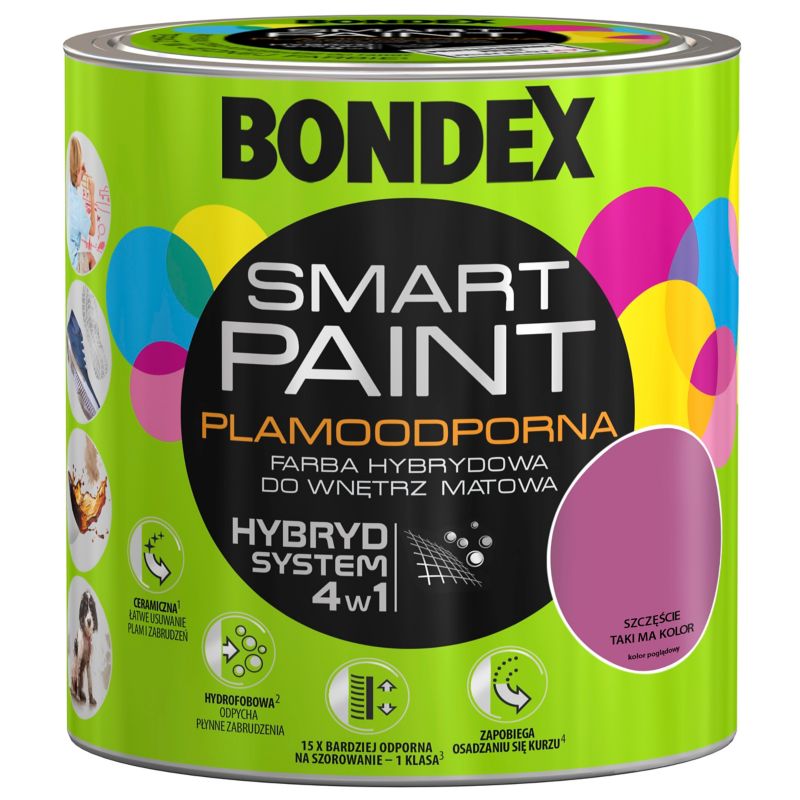 Farba hybrydowa Bondex Smart Paint szczęście taki ma kolor 2,5 l