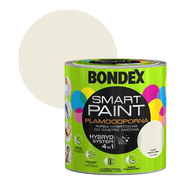 Farba hybrydowa Bondex Smart Paint tupot białych mew 2,5 l