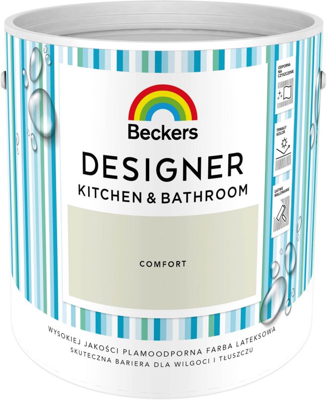 Farba kolorowa Beckers Designer Kitchen&Bathroom Comfort 2,5 l