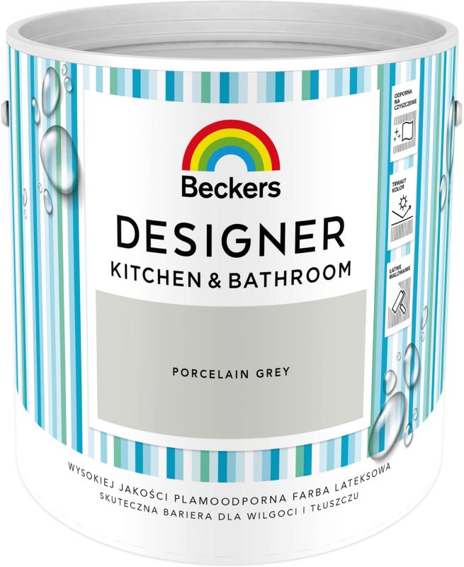 Farba kolorowa Beckers Designer Kitchen&Bathroom Porcelain Grey 2,5 l