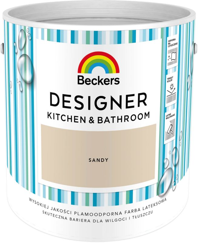 Farba kolorowa Beckers Designer Kitchen&Bathroom Sandy 2,5 l