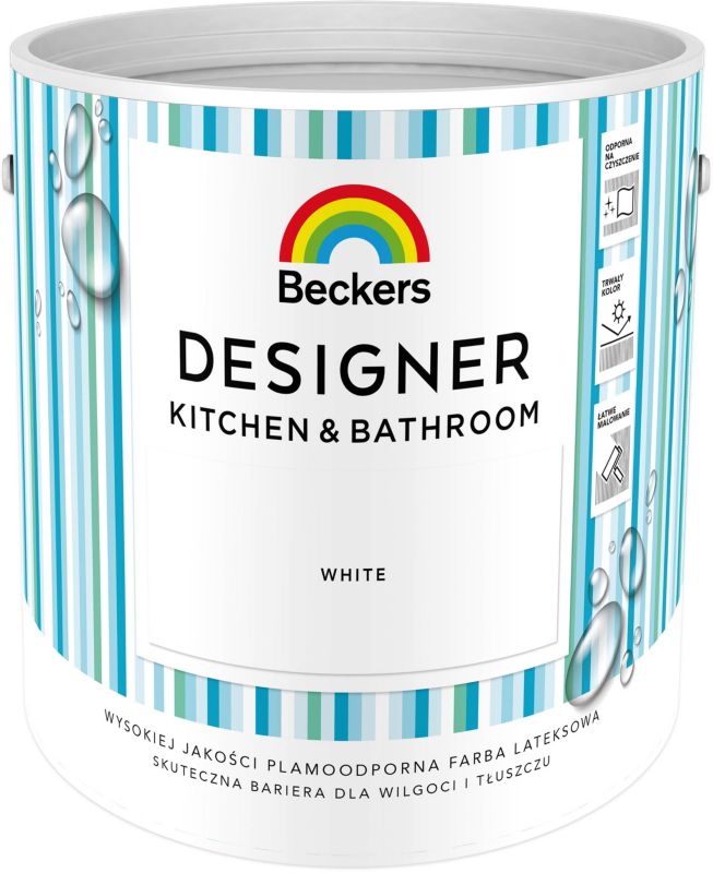 Farba kolorowa Beckers Designer Kitchen&Bathroom white 2,5 l