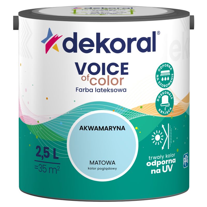 Farba kolorowa Dekoral Voice of Color akwamaryna 2,5 l