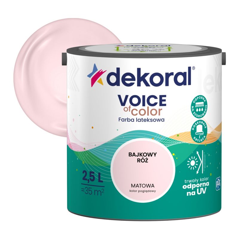 Farba kolorowa Dekoral Voice of Color bajkowy róż 2,5 l