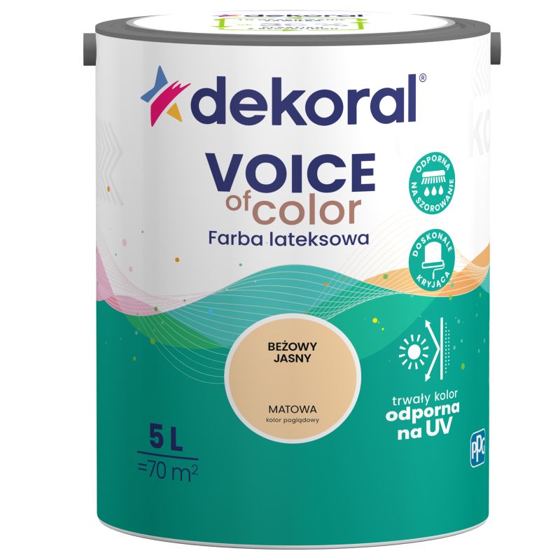 Farba kolorowa Dekoral Voice of Color beżowy jasny 5 l