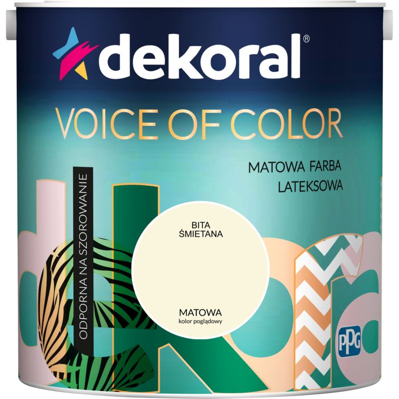 Farba kolorowa Dekoral Voice of Color bita śmietana 2,5 l
