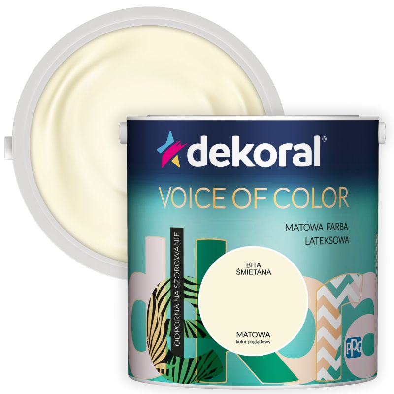 Farba kolorowa Dekoral Voice of Color bita śmietana 2,5 l